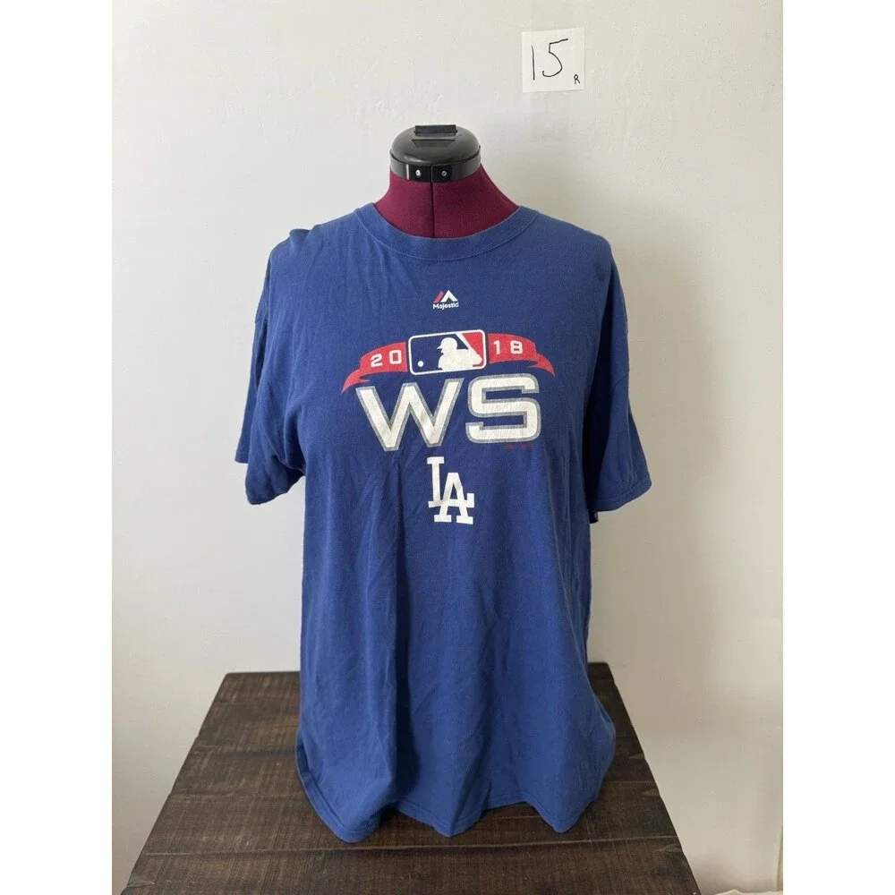 LA Dodgers 2018 World Series T-Shirt — Majestic — Royal Blue — XL